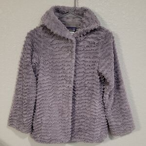 Patagonia Kids Plush Hooded Jacket in Soft Lavender